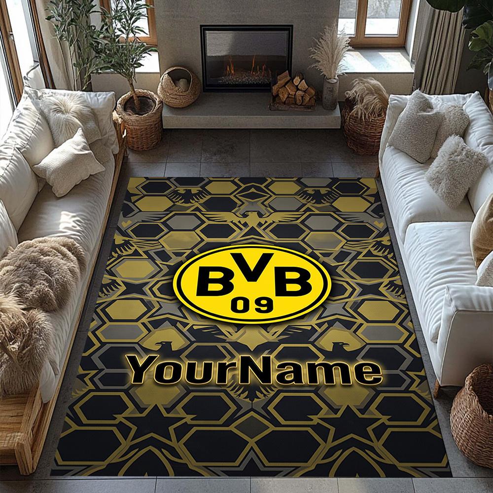 Borussia Dortmund Customize Text Floor Mat Perfect for Decorate room Study room Living Rooms Playrooms Anti-slip Rug Office home decor Spiritual Gift