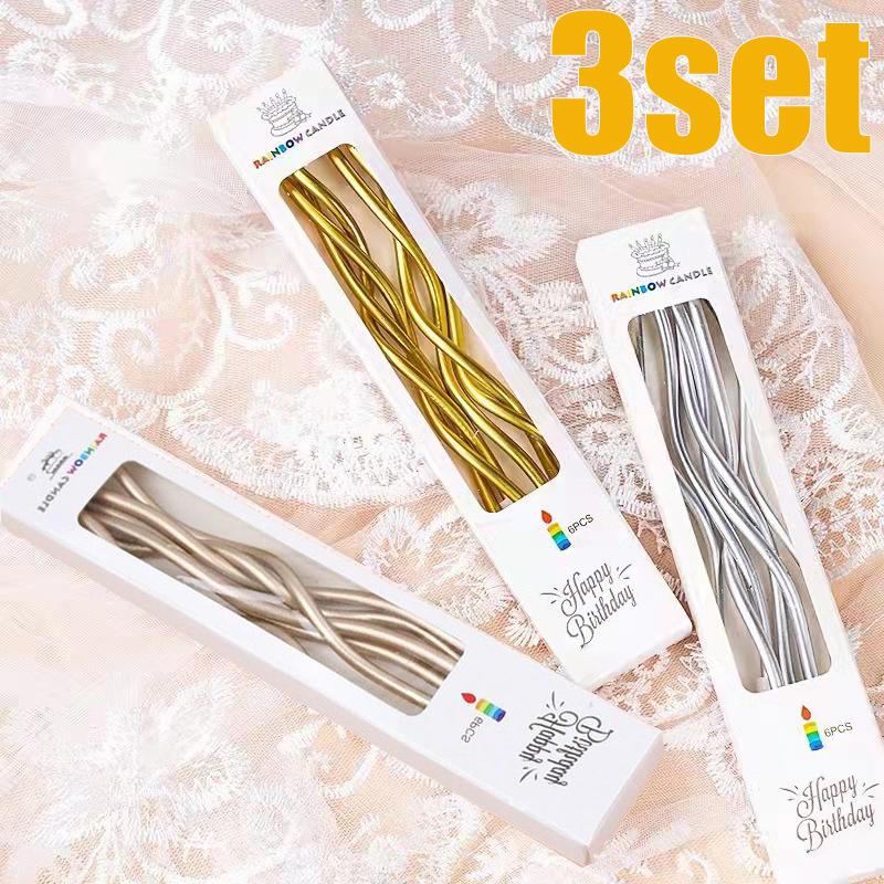 1/3Set Creative Curve Birthday Cake Candles Christmas Party Cake Baking Supplies Decoration Halloween Romantic Candles