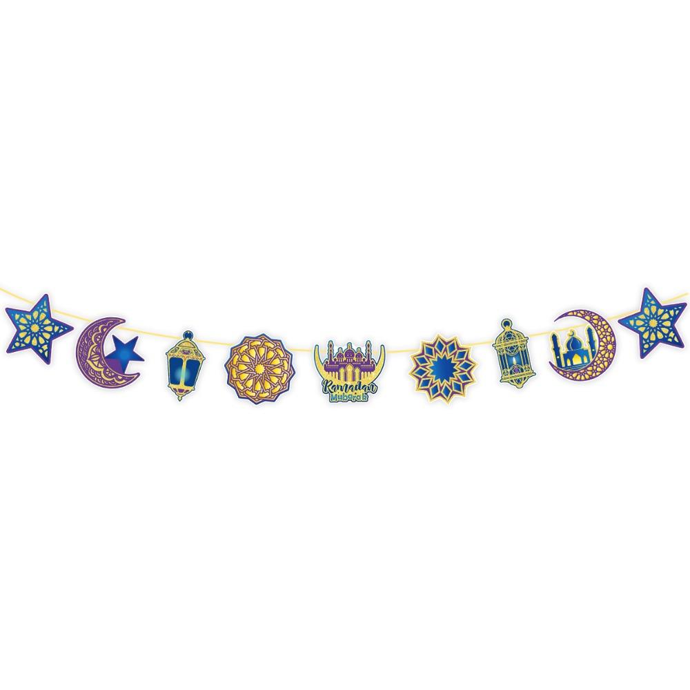 Islamic Muslim Eid Mubarak Banner Moon and Stars Ramadan Hanging Ornament  2026