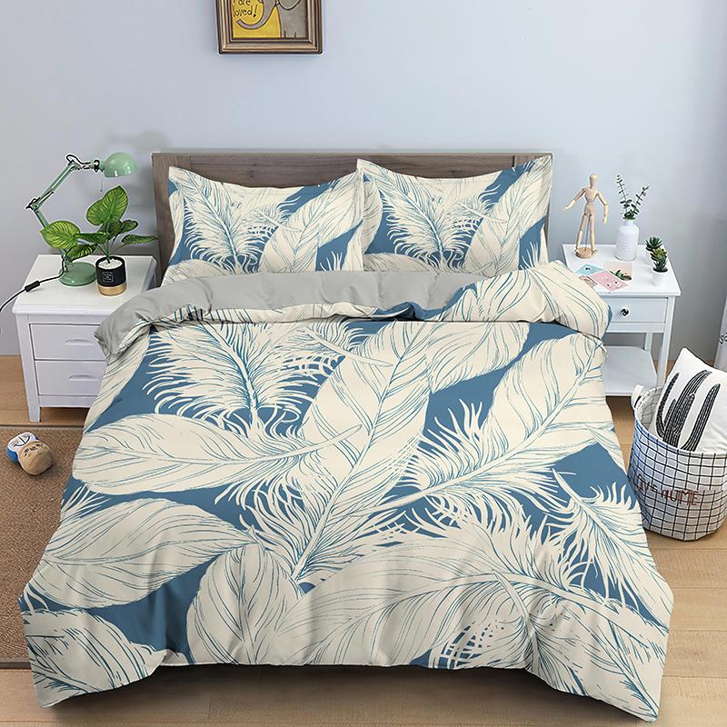 Комплект постельного белья с зелеными листьями для девочек и мальчиков, для детей, двуспальная кровать, двуспальная кровать, пододеяльник, наволочка, стеганое одеяло из полиэстера в мультяшном стиле
