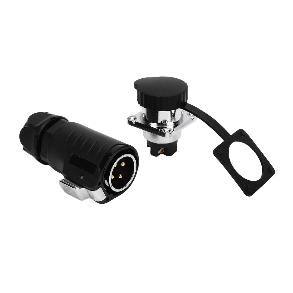 25A 4 Pin Pin and Socket IP68 Male and Female Aviation Wire Connector with Flange Seat, Industrial Water Proof Connector, Function