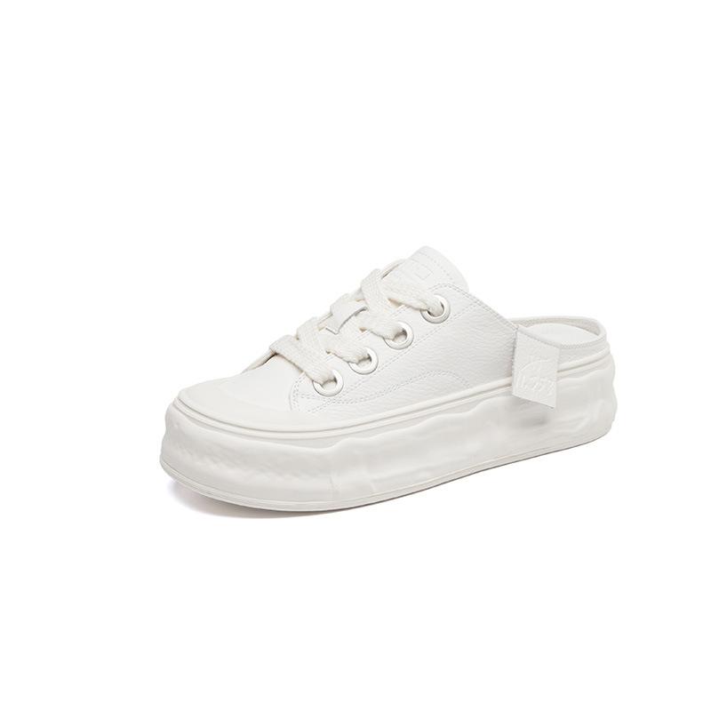 Marsoonism Color Matching Dissolving Shoes Women's Little White Shoes Leather Biscuit Shoes Casual Thick Baseplate Shoes
