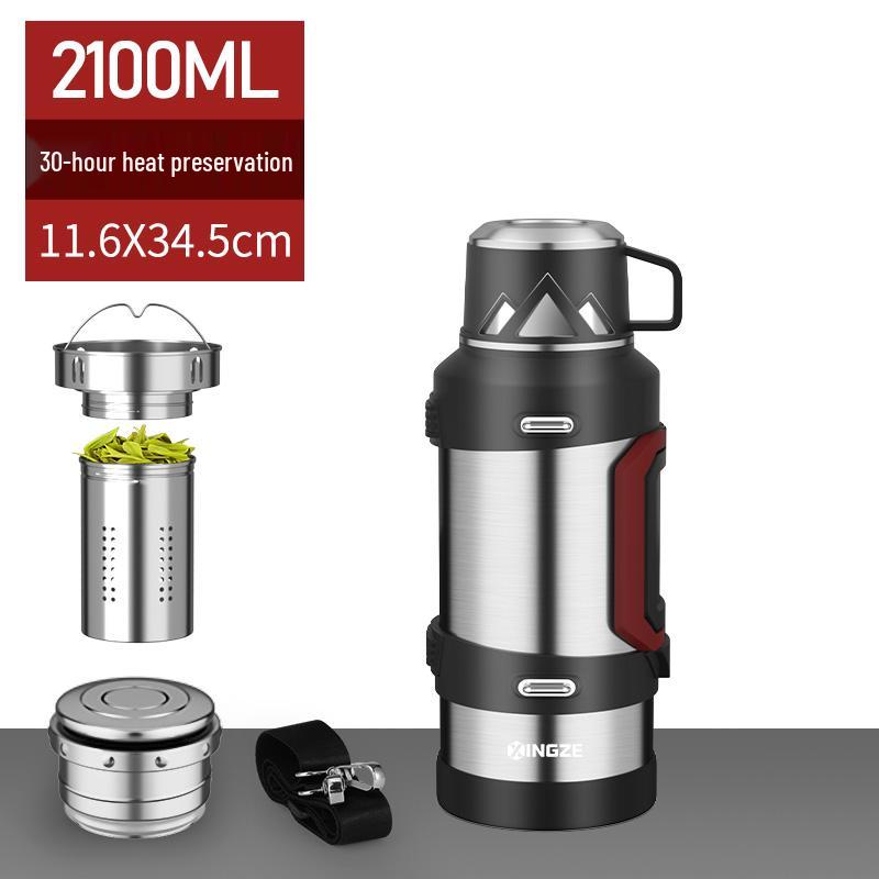 Large-Capacity Portable Thermos, 316 Stainless Steel, 3L & 5L Options, Ideal for Car Travel & Outdoor Use.