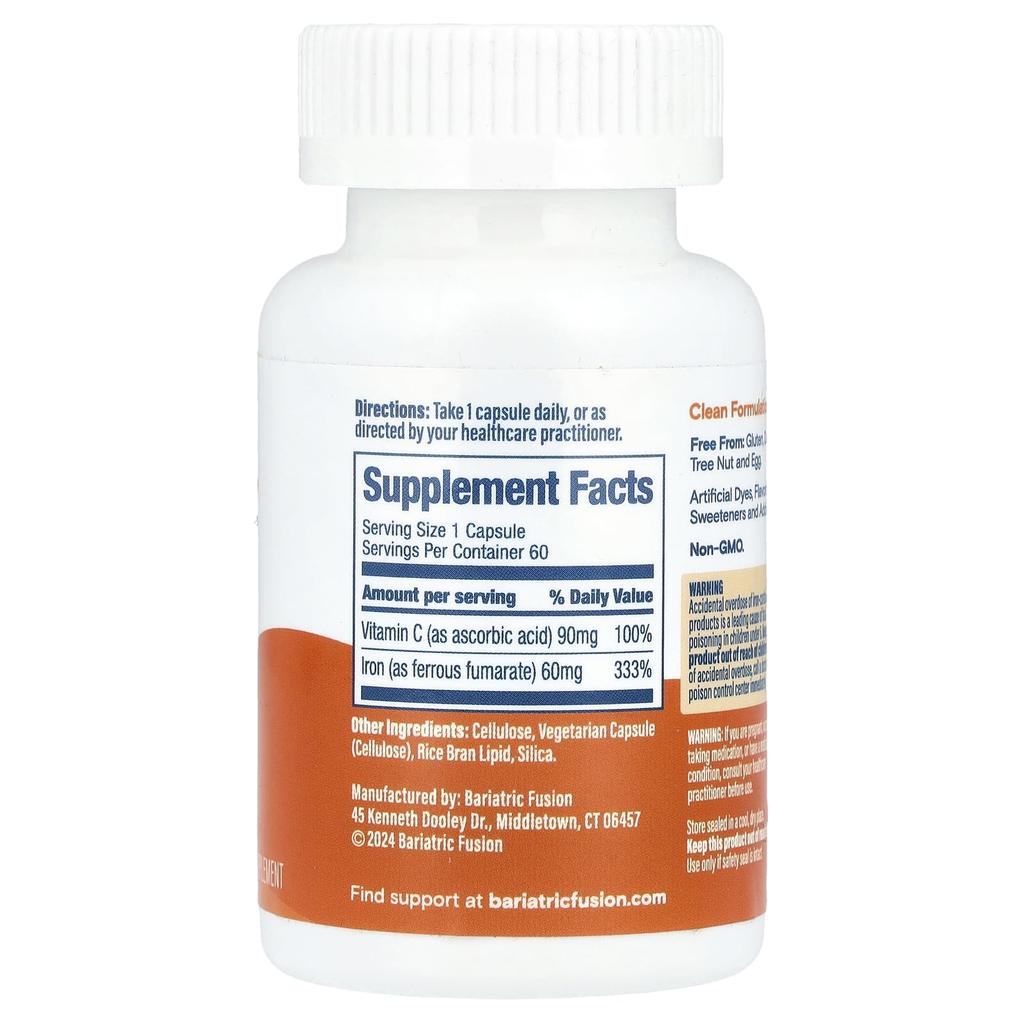 Iron Plus Vitamin C, 60 Capsules