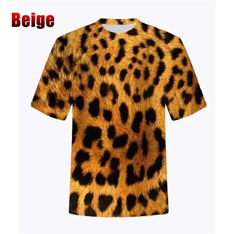 Новая модная мужская и женская футболка с 3D-принтом «лев, тигр, леопард», «леопардовый принт», повседневная одежда с короткими рукавами, топ