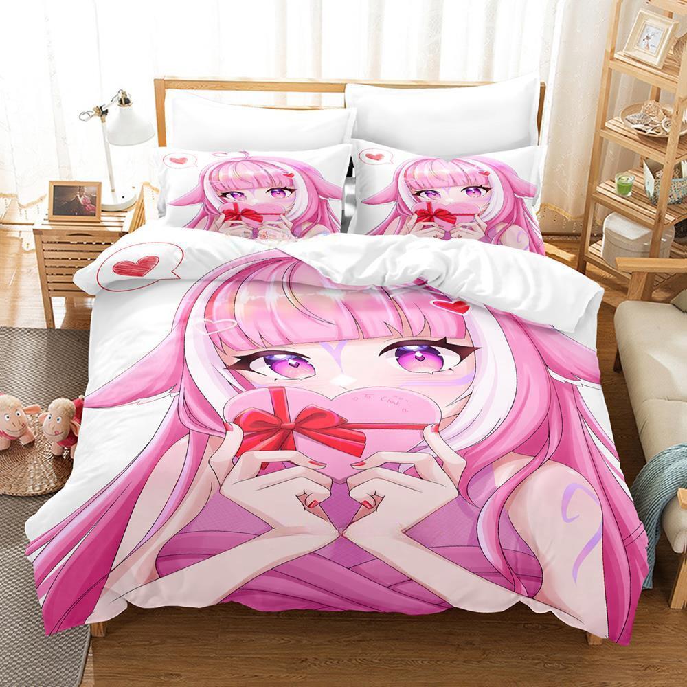 Аниме Kawaii Girls Shilily Постельное белье Single Twin Full Queen King Size Bed Set Adult Kid Bedroom Duvet cover Sets Home Textiles