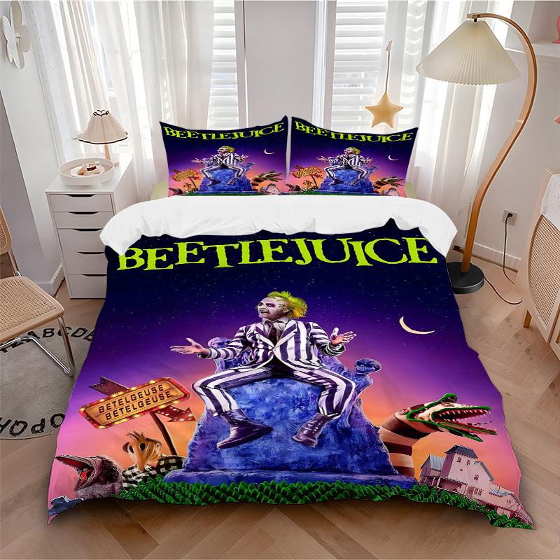 3pcs Beetlejuice Cover Set,Soft Comfortable Duvet Cover,Guest Room (1*Duvet Cover + 2*Pillowcases, Without Core) yy251024159