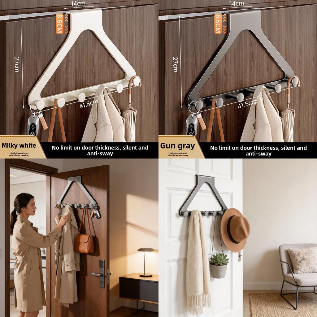 Waterproof Door Hanging Hook With Reinforced Ps Material For Bedroom And Kitchen