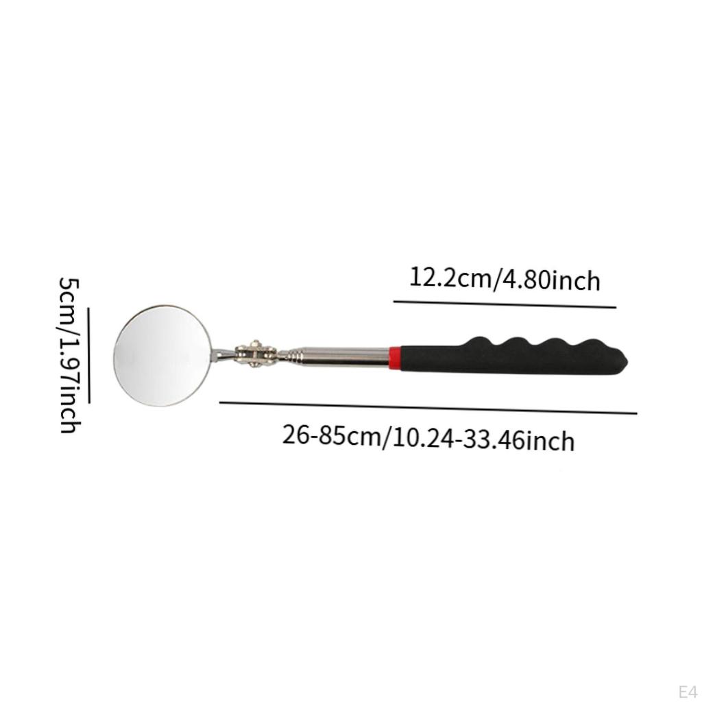 Automotive Inspection Mirror Auto Repair Telescoping Lightweight Comfortable Handle with Lamp
