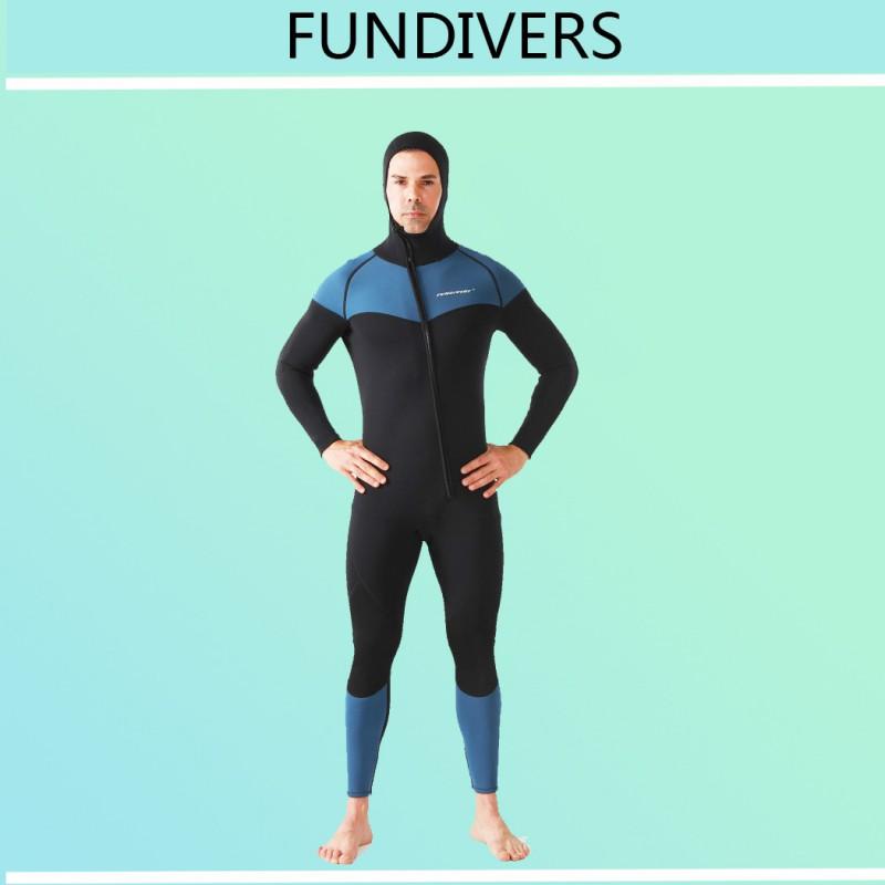 Diving Wetsuit Men Full Body Hooded 7mm Neoprene Warm Winter Swimming Suit Scuba Snorkeling Cold Water