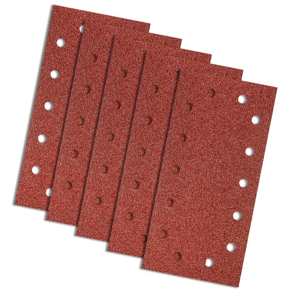 Velcro sandpaper 115 x 230 mm, K40, 5 pcs., with holes