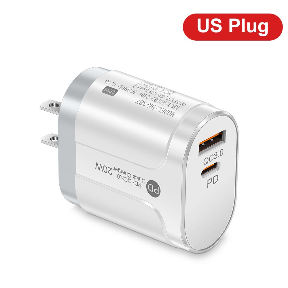 20 Вт USB Быстрая Зарядка PD Тип C Быстрая Зарядка Зарядное Устройство для Телефона EU/US Вилка Адаптер Для iPhone Xiaomi Samsung USB C Сетевое Зарядное Устройство