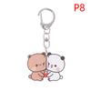 Cute Bubu Dudu Keychains Acrylic Cartoon Bear Keyring For Accessories Bag Pendant Key Chain Jewelry Fans Couple Love Gifts