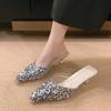 Fashion Women's Summer Baotou Half Slippers 2024 New Wear Non-slip Foreign Fashion High-heeled Sandals  Zapatos De Mujer  Women Shoes