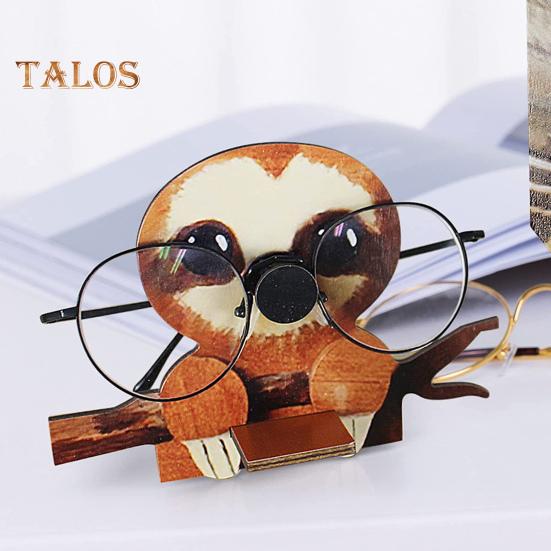 Деревянная подставка для очков в виде животных, расписанный вручную держатель для очков, декоративный держатель для очков в форме животных для всех размеров очков