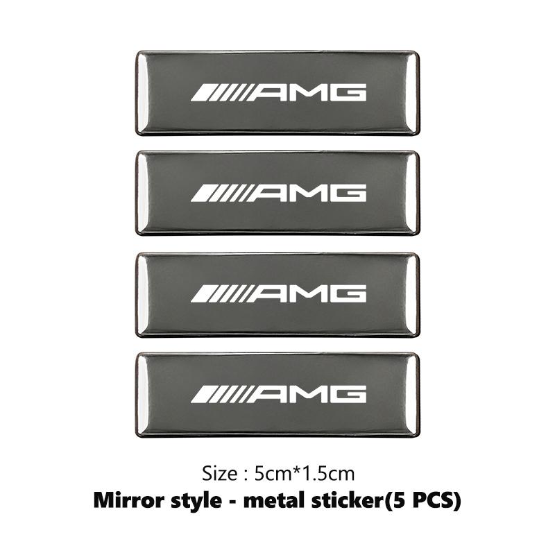 For AMG Aluminum Alloy Car Logo Stickers Auto Body Door Decorative Decals Accessories Mercedes Benz GLC GLE GLK W190 W201 C180 gy9