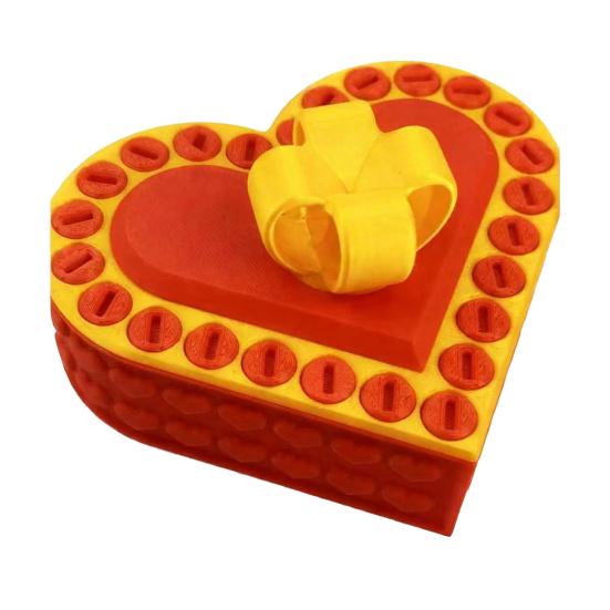 Love Heart Annoying Gift Box with Screws 3D Printed Christmas Puzzle Present Box Prank Case Home Office Desktop Decoration Ornament Joke Gag Gift