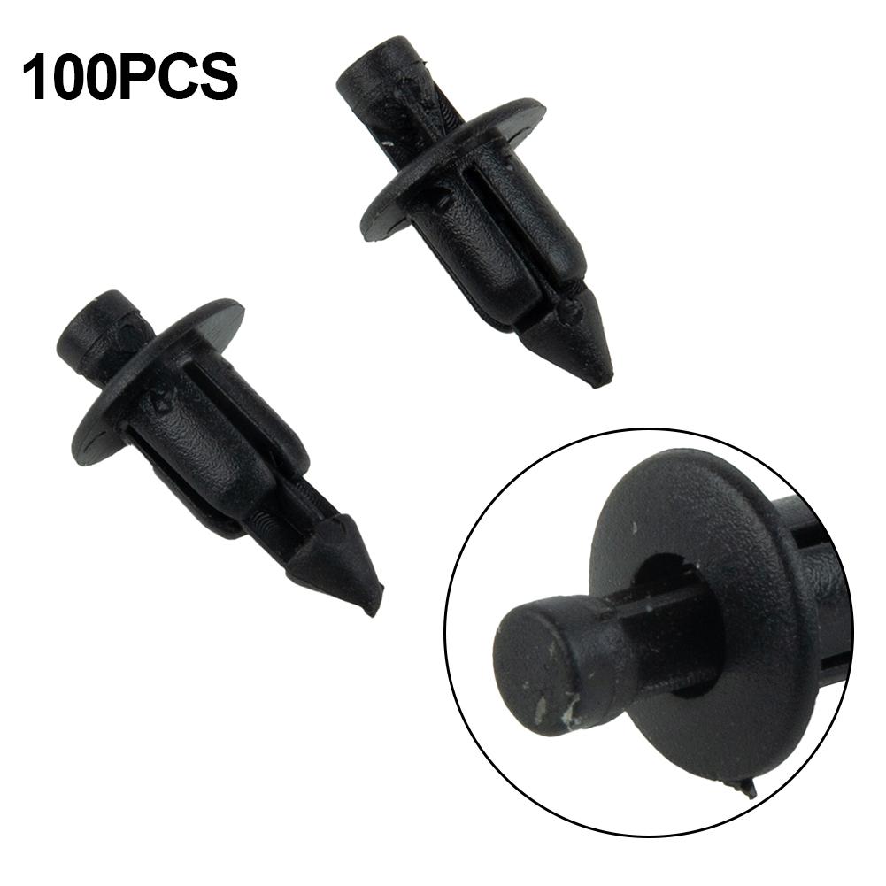 100pcs 6mm Hole Dia ATV Plastic Push In Type Rivets Fastener Pin Clips Fairing Fender For Suzuki Hayabusa GSXR 1300/1000/750/600