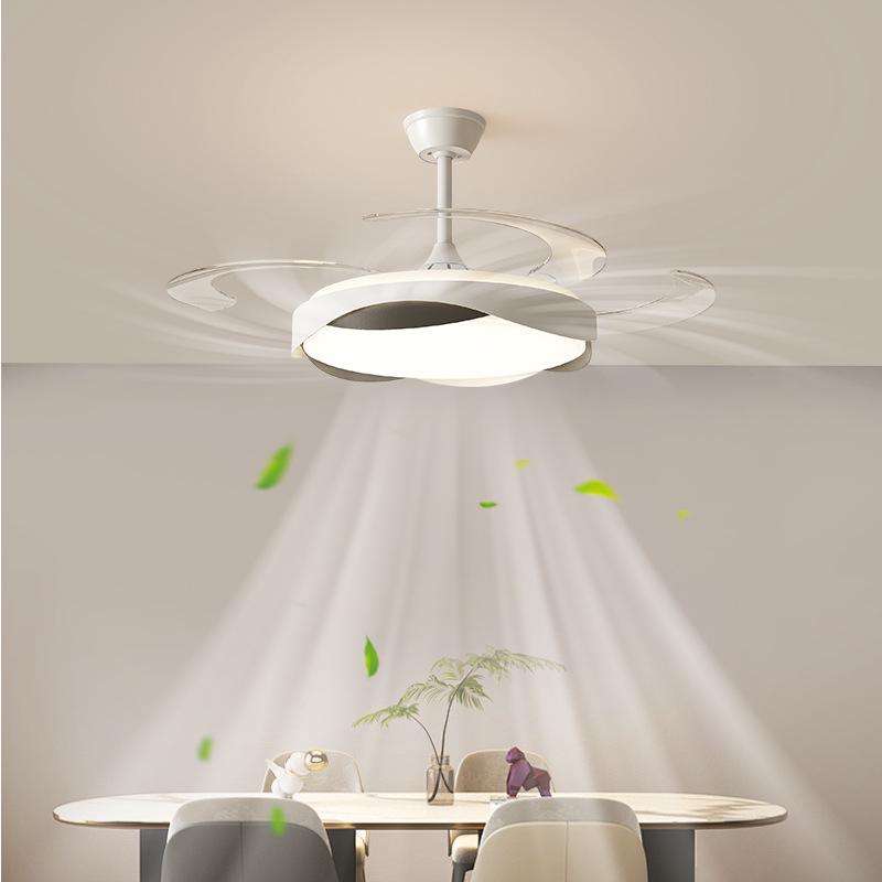 Современный потолочный вентилятор из орехового дерева с интеллектуальным преобразованием частоты для гостиной и столовой