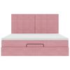 Ottoman Bed with Mattresses Pink 160x200 cm Velvet