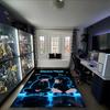 1PC Custom Name "Neon Glow Romance" Theme Floor Mat Ideal for Living Room, Game Rooms, Office, Bedroom,Floor Mat Playful Design