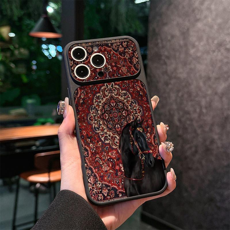 Чехол для телефона из овчины с персидским ковровым узором, подходит для iPhone 17 16 15 14 13 12 11 Pro/Max/Plus, противоударный