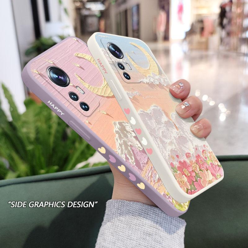Чехол для телефона 'Масляные цветы' для Xiaomi Mi 15 14T 14 13 13T 12 11 Ultra 10 11T Pro Lite Poco X7 F5 F4 X4 M4 F3 X3 Pro 4G 5G GT