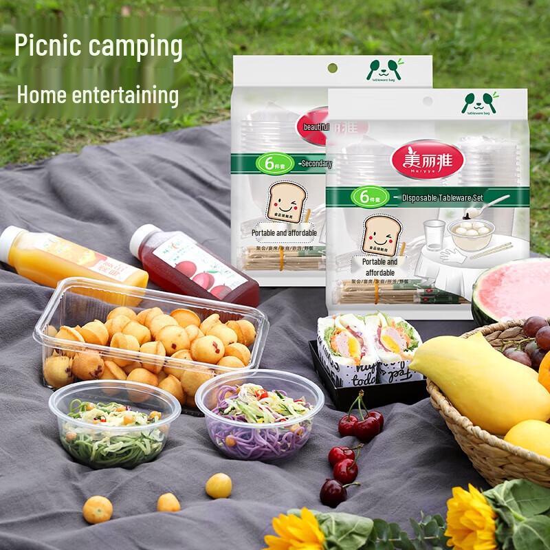 Одноразовый набор посуды для пикника и кемпинга Meiliya