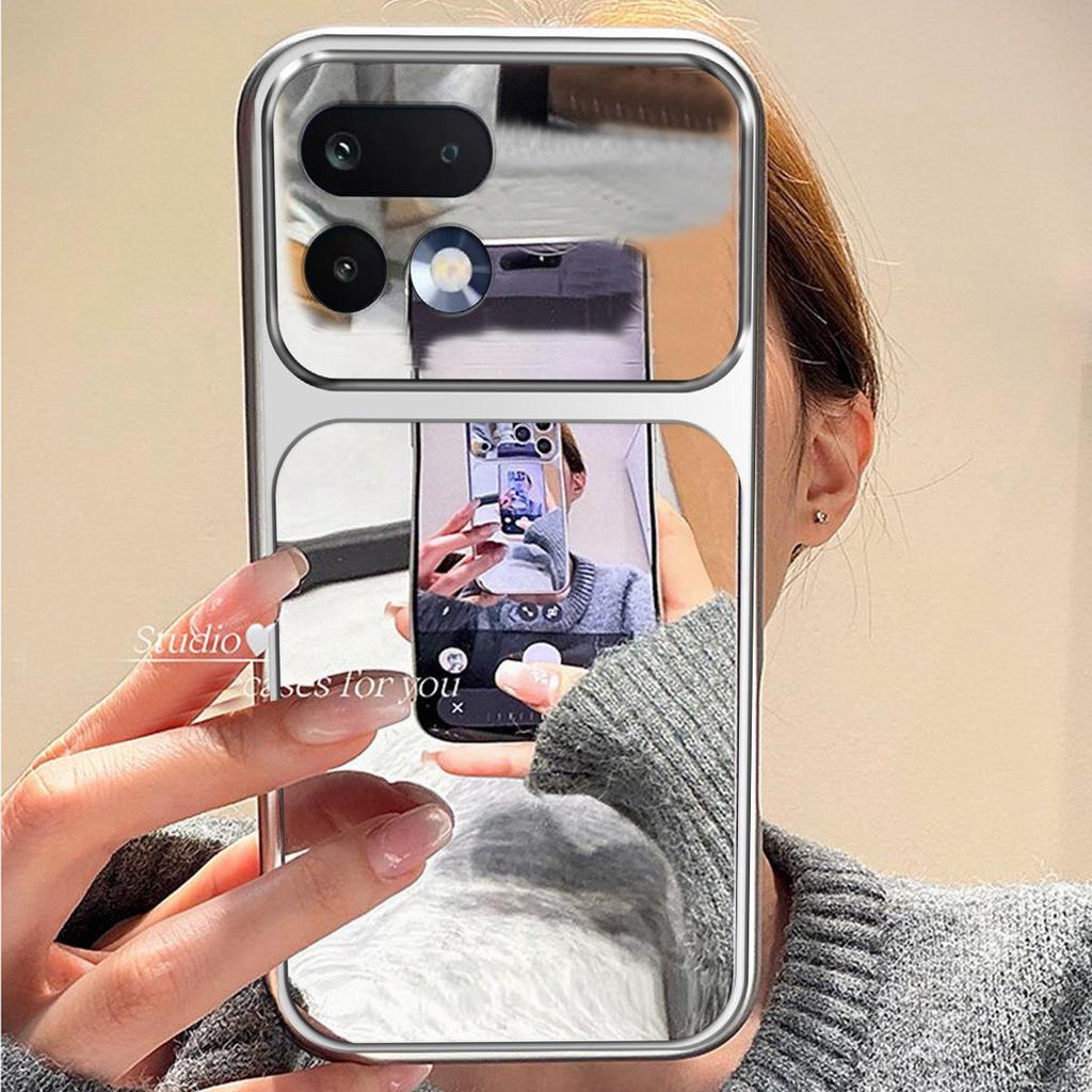 Чехол для realme 16 Pro 5G, Pro+ 5G Модный с большим окном Зеркальный чехол для телефона