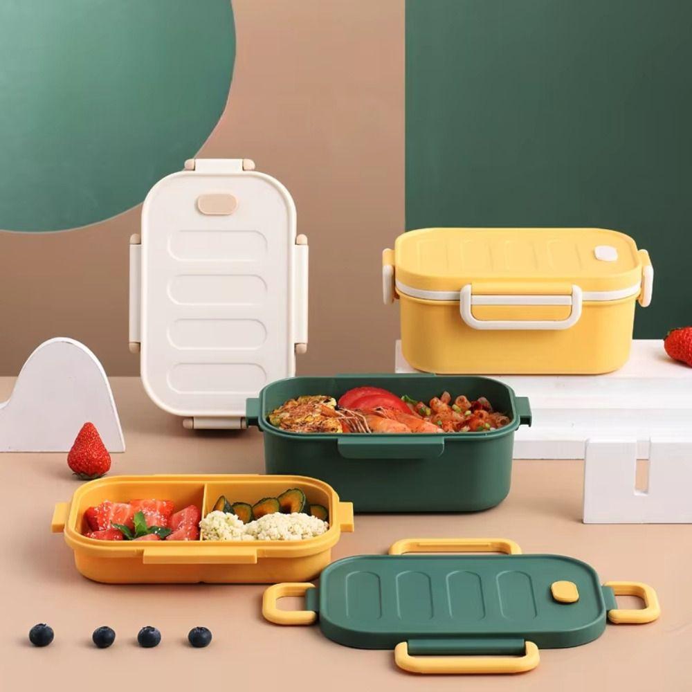 Two-Compartment Double-Layer Lunch Box Microwavable Food Storage Containers Divided Lunch Box Home