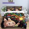Labubu Pattern Bedding Quilt Set Quilt Cover Pillowcase Home Decoration Birthday Gift (1 * duvet cover + 2 * pillowcase, without core)