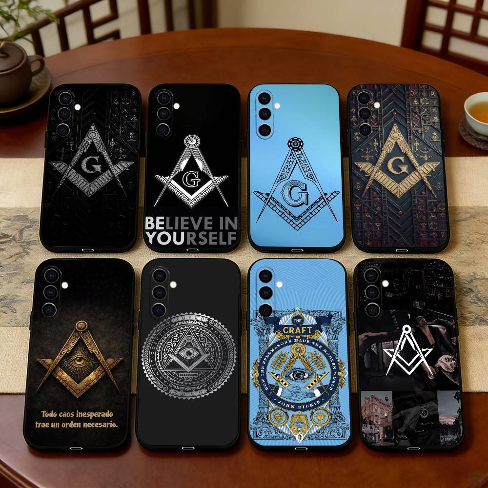 F-Фримасонство S-Символ Чехол для телефона Samsung Galaxy A73,A72,A71,A70,A53,A52,A51,Мягкий силиконовый черный чехол