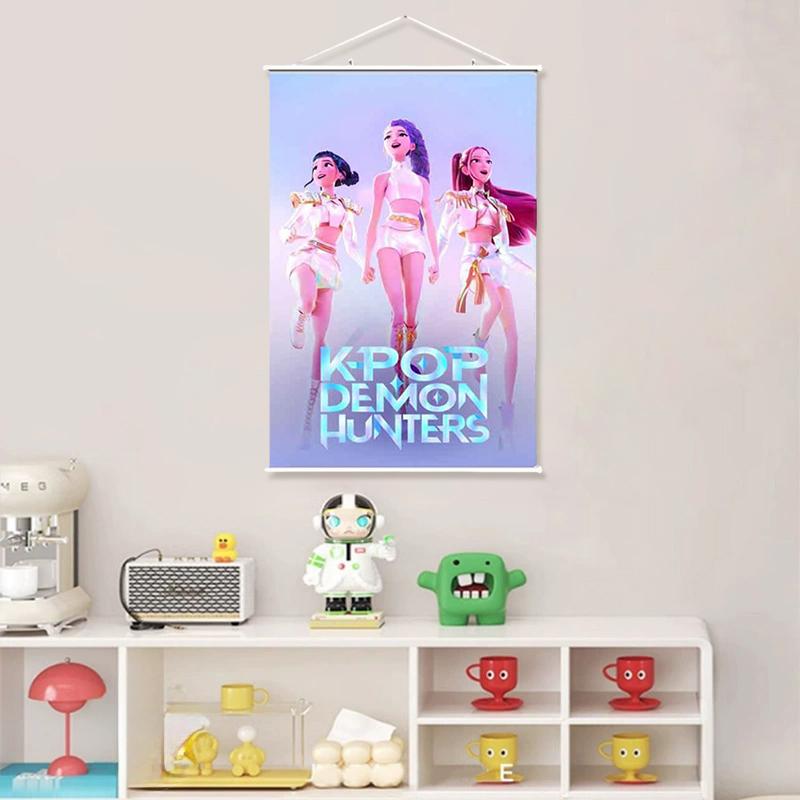 К-поп Охотники на демонов Задник Huntrix Мультяшный гобелен К-поп Воин Постер Домашняя вечеринка Настенный фон