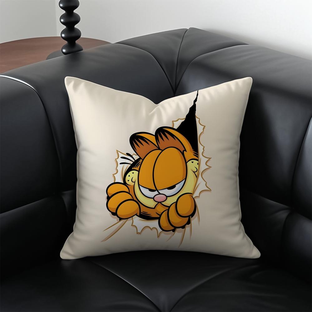 cartoon lazy GGarfieldS Cushion Cover Pillow Case Antidustmite Invisible zipper silky plush cushion