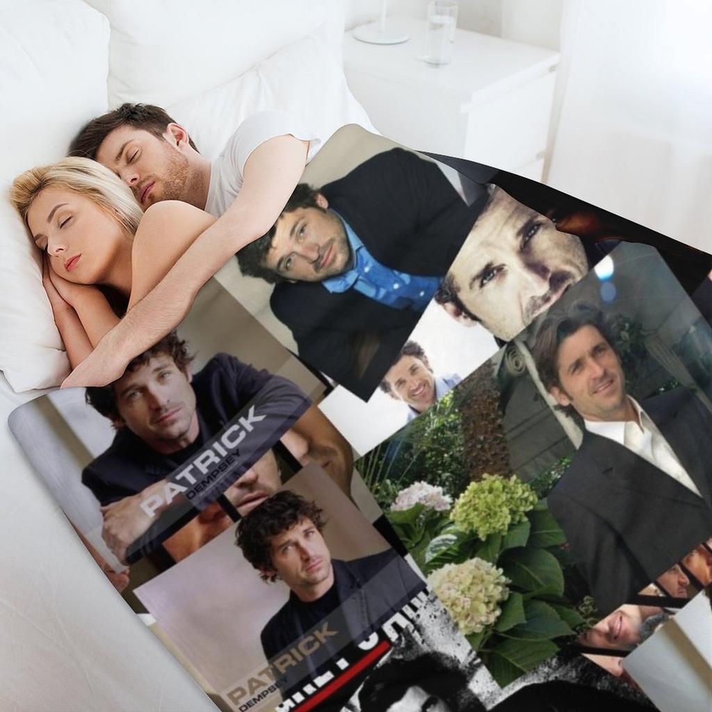 Patrick Dempsey Abstract Collage Throw Blanket Baby Large Shaggy decorative Blankets