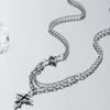 Черная крестовая splicing necklace легкая роскошь высокая чувственность холодный ветер модный универсальный нишевый дизайн sense цепочка на ключицу