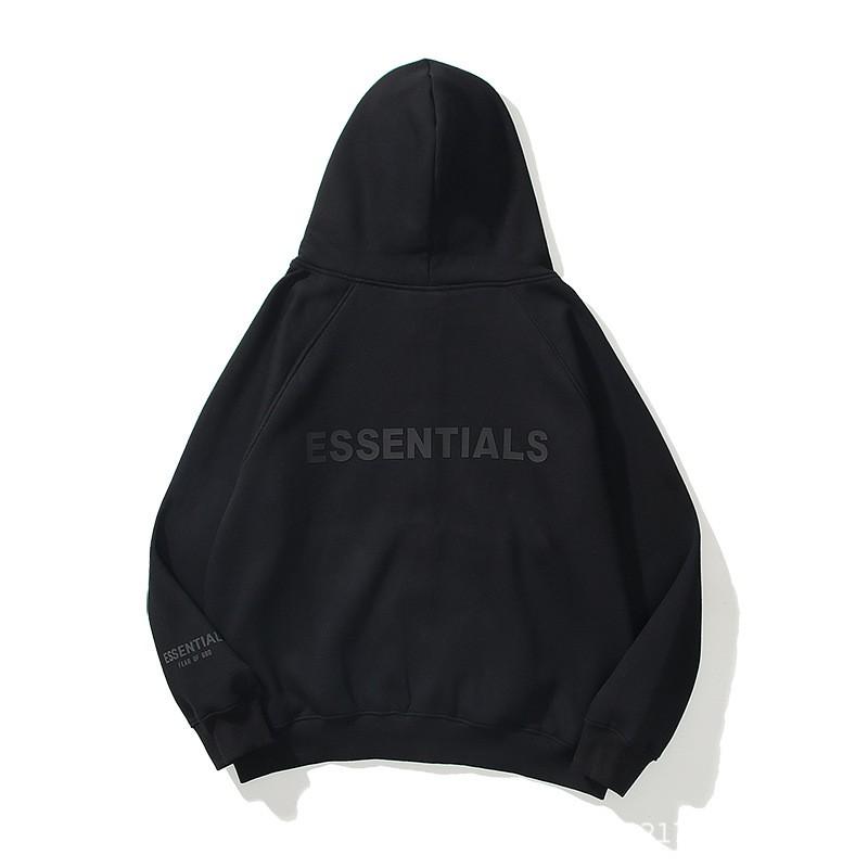 Essentials Streetwear Hooded Zip-Up Sweatshirt Men Women Cotton Blend Lightweight Casual Pullover
