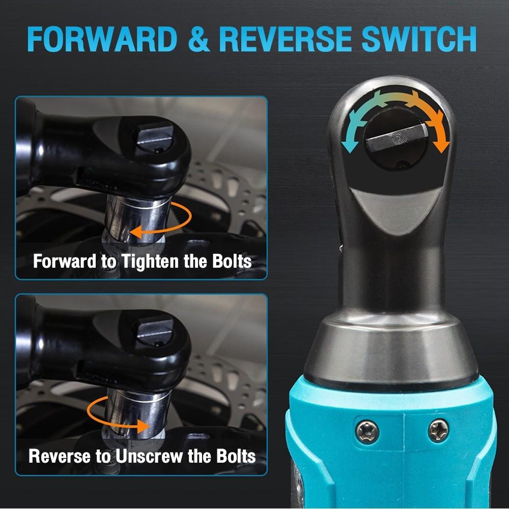3/8" 12V Cordless Ratchet Wrench Electric Wrench Right Angle Wrench Drill Screwdriverl Screw Nut Repair Tool