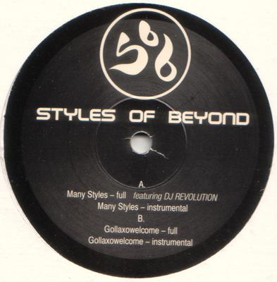 12-дюймовая пластинка STYLES OF BEYOND Много Стилей Gollaxowelcome 00109 Ideal Records 1998 US Rap HipHopRB Б/у
