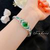 Baojia Temperament Fanta Diamond Sugar Tower Cut Light Luxury Color Treasure Bracelet High Carbon Diamond Emerald Retro Royal Blue Diamond Women