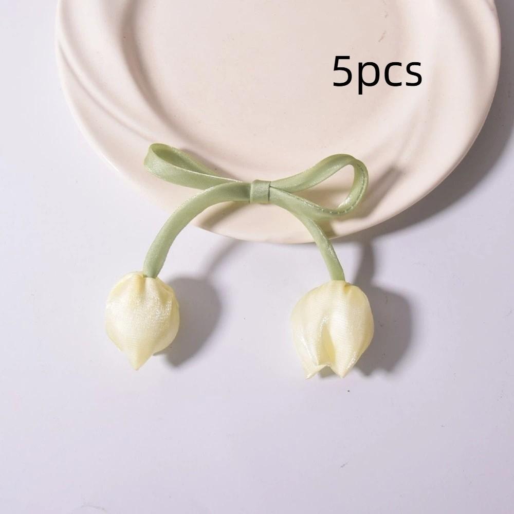 5Pcs Ornaments Tulip Lace-up Straps Sweet Hair Cord Accessories Elegant Curtain Tieback  Cake