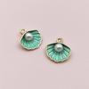 Alloy Color Oil Drop Scallop Pearl Pendant Charm for DIY Necklace and Bracelet Jewelry