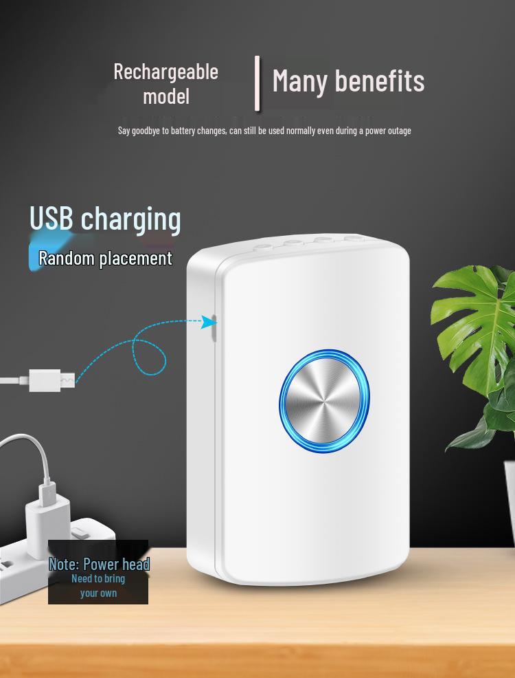 Wireless Doorbell with Long-Range Remote, No Plug-in Needed, One-to-Three Charging, Electric Ringer & Senior Call Button.