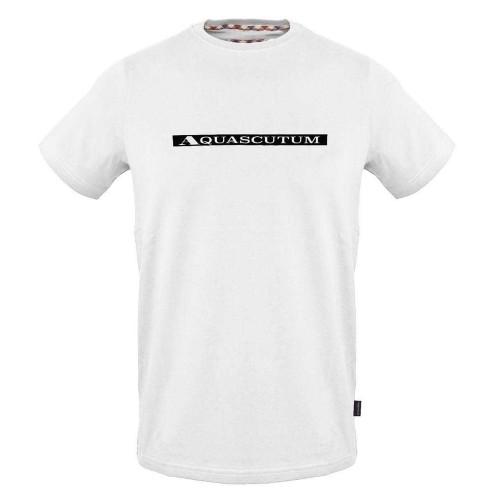 Aquascutum Mens Contrast Striped Logo T-Shirt