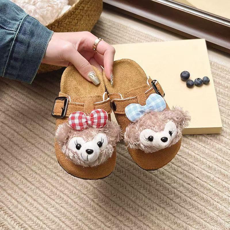 Милые детские мультяшные шлепанцы Birkenstock - Модель Весна 2025, Толстая подошва, Закрытый носок, Для улицы, Ленивый стиль