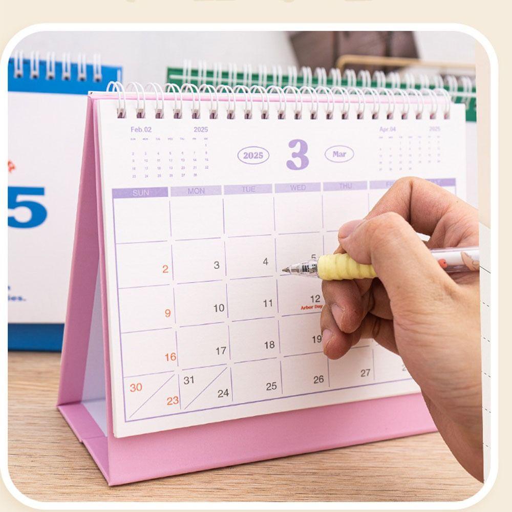 Daily Monthly Desktop Calendar Standing Flip Table Planner Home Office Supplies