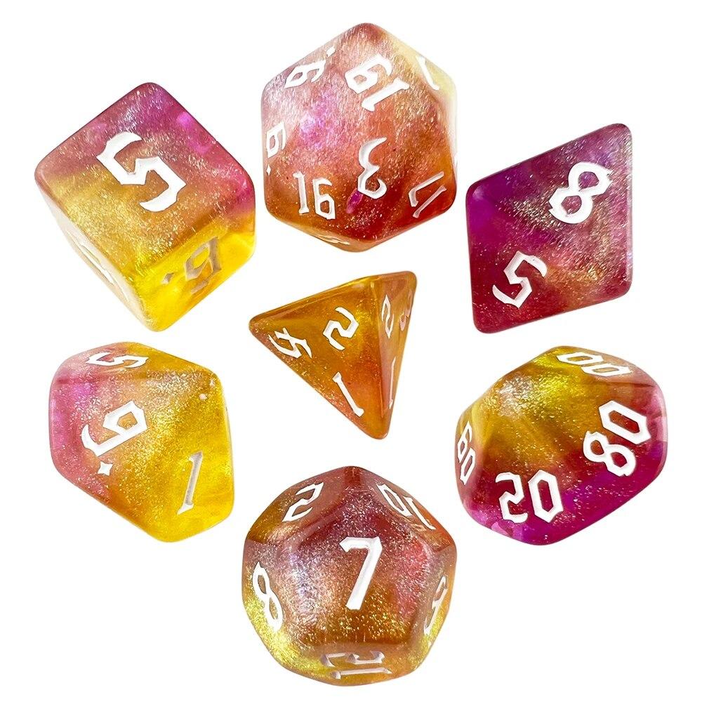 DND Cubes Dice RPG Dice Удивительные цвета, смешивающие фэнтезийный эффект звездного света, уникальные стили ретро-шрифтов для ролл-игральных карточных игр