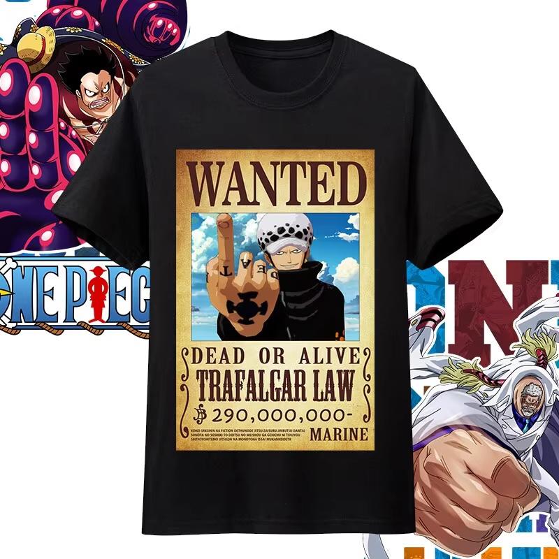 Хлопковая футболка оверсайз с принтом персонажей аниме One Piece для мужчин и женщин, удобная, в стиле Y2K, детская одежда, летний тренд, футболки