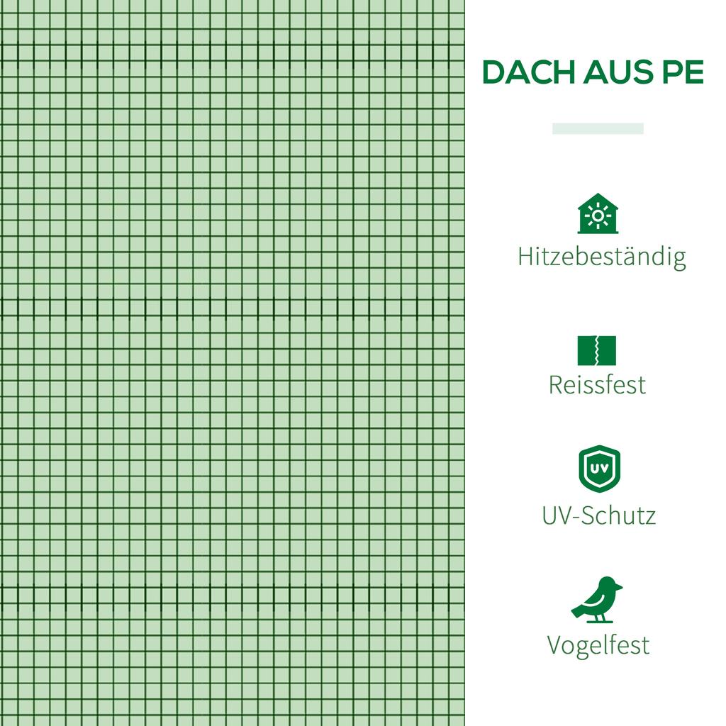 295 x 100 cm Low Tunnel Greenhouse - Green