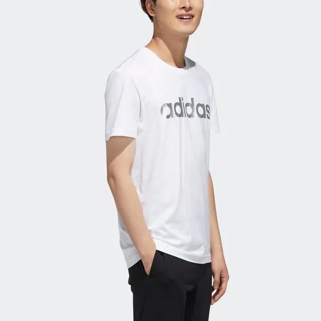 Adidas Neo T Shirts Men's White Crew Neck Moderate Straight Fit FP7395